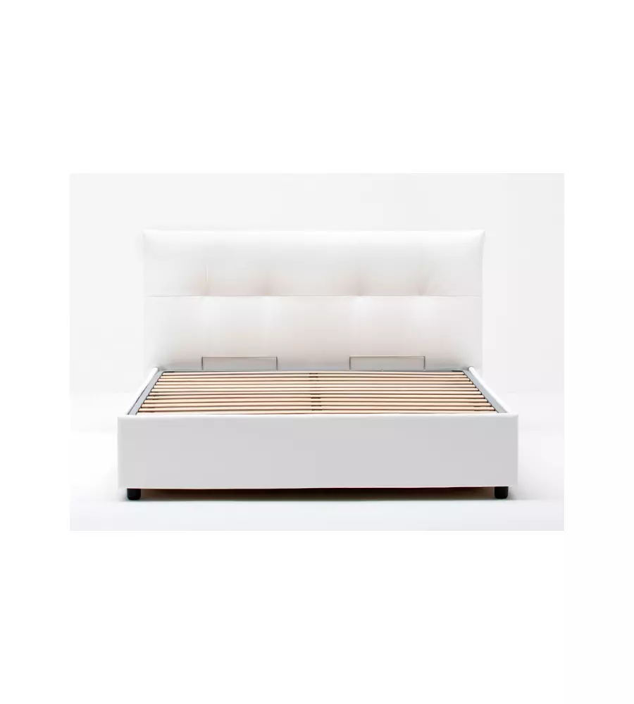 LETTO MATRIMONIALE CONTENITORE "EASY" BIANCO 160X190 CM